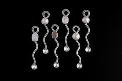 South Sea Pearl Spoon Pendant 925 Sterling Silver Cast Wavy Fairy Spoon Necklace Ritual Spice Spoon Gift
