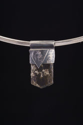 Himalayan Black Tourmaline Pendant: Textured Sterling Silver Crystal Necklace