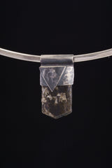 Himalayan Black Tourmaline Pendant: Textured Sterling Silver Crystal Necklace