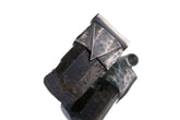 Himalayan Dravite Tourmaline Stack Pendant shown on a light background with oxidized sterling silver cap and dark brown crystal.