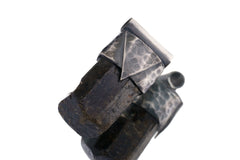 Himalayan Black Tourmaline Pendant: Oxidized Sterling Silver Crystal Necklace