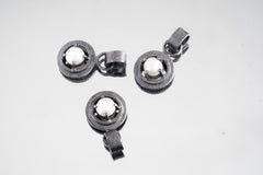 Oxidized Sterling Silver South Sea Pearl Pendant: Sand Textured Claw Setting