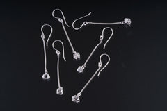 Herkimer Diamond Earrings 925 Sterling Silver Claw Set Crystal Dangle April Birthstone Crown Chakra Gift