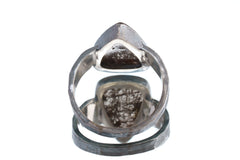 Copper Rutile Quartz Ring: Hammered Oxidized Sterling Silver, Size 11 1/2