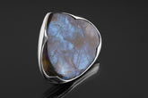 Blue Labradorite Sterling Silver Ring - Adjustable Size 5-10