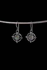 Rainbow Labradorite Earrings: Oxidized Sterling Silver, Rustic Boho