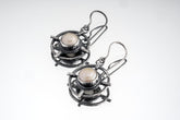 Oxidized Sterling Silver South Sea Pearl Earrings: Rustic Boho Jewelry