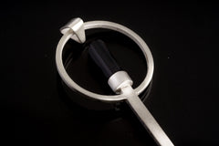 Black Tourmaline 925 Sterling Silver Spoon Pendant Necklace