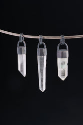 Oxidized Sterling Silver Quartz Point Pendant: Australian Fossicked Crystal Necklace