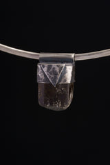 Himalayan Black Dravite Tourmaline Pendant: Textured Sterling Silver Crystal Necklace