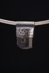 Himalayan Black Tourmaline Pendant: Oxidized Sterling Silver Crystal Necklace