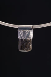 Himalayan Black Tourmaline Pendant: Textured Sterling Silver Crystal Necklace