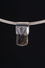 Himalayan Black Tourmaline Pendant: Textured Sterling Silver Crystal Necklace