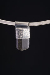 Himalayan Black Tourmaline Pendant: Textured Sterling Silver Crystal Necklace