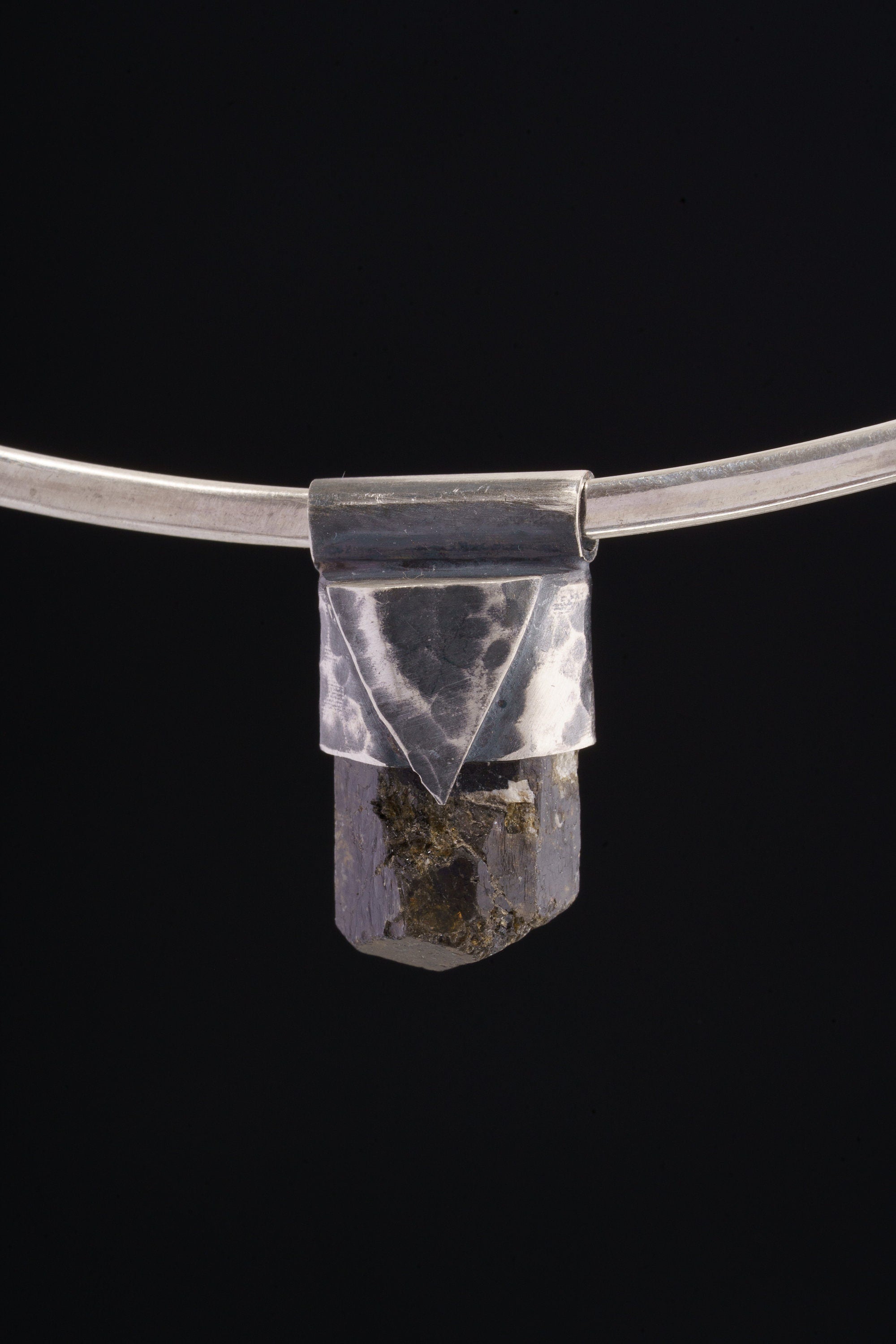 Himalayan Black Tourmaline Pendant: Sterling Silver Crystal Necklace