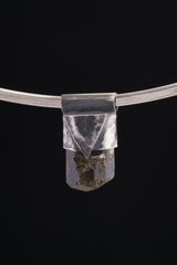 Himalayan Black Tourmaline Pendant: Sterling Silver Crystal Necklace