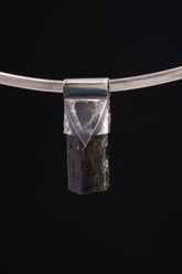 Himalayan Black Dravite Tourmaline Pendant: Textured Sterling Silver Crystal Necklace