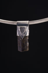 Himalayan Black Dravite Tourmaline Pendant: Textured Sterling Silver Crystal Necklace