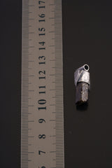 Himalayan Black Dravite Tourmaline Pendant: Textured Sterling Silver Crystal Necklace