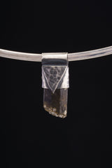 Himalayan Black Dravite Tourmaline Pendant: Oxidized Sterling Silver Crystal Necklace