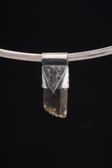 Himalayan Black Dravite Tourmaline Pendant: Oxidized Sterling Silver Crystal Necklace