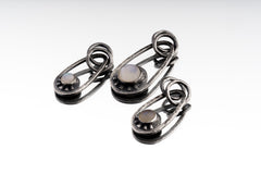 Oxidized Sterling Silver Moonstone Pendant: Boho Sun/Moon Jewelry