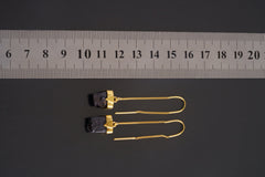Australian Cubic Pyrite - Gold Plated Sterling Silver - Dangle Thread Hook Earring Pair NO. 3
