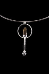 Citrine Quartz Point Pendant: 925 Silver Spice Spoon Necklace