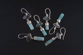 Rainbow Cat Eye Labradorite & a Polished Vibrant Aquamarine - 925 Sterling Silver Set - Dangle Earring Pair