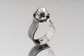 Oxidized Sterling Silver Basra Pearl Ring: Mesopotamian Design