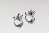 Oxidized Sterling Silver Blue Moonstone Ring: Rustic Compass Design