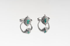 Himalayan Turquoise Ring: Oxidized Sterling Silver, Rustic Textured Band