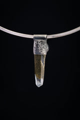 Phantom Quartz Pendant: South Sea Pearl, Oxidized Sterling Silver