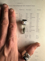 Nepali Chlorite Quartz Pendant: South Sea Pearl, Oxidized Sterling Silver