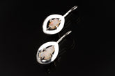 Australian Opal Chip Earrings: Sterling Silver Halo, Pisces Gift