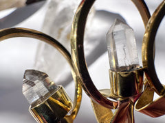 Lemurian Quartz Gold Plated Spoon Pendant Necklace