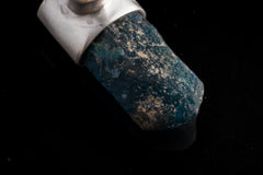 Apatite & South Sea Pearl Pendant: Brushed Sterling Silver Neckpiece