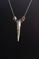 Emerald Quartz Sterling Silver Pendant: Himalayan Crystal, Australian Emerald