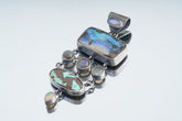 Oxidized Sterling Silver Gemstone Pendant: Australian Opal, Labradorite, Turquoise, Moonstone