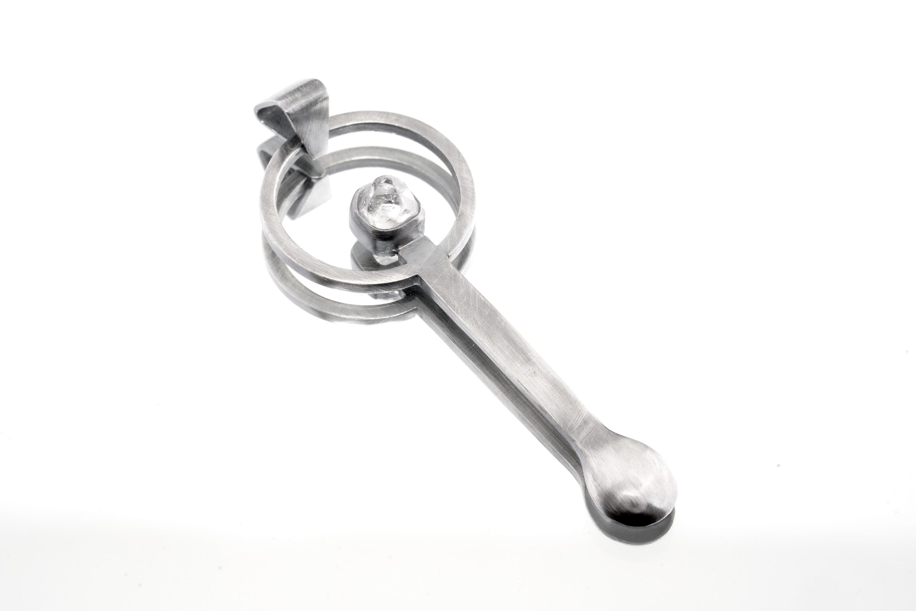 Himalayan Quartz Point Pendant: 925 Silver Spice Spoon Necklace