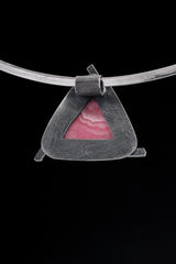 Oxidized Sterling Silver Rhodochrosite Pendant: Heart Chakra Gemstone