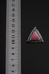 Oxidized Sterling Silver Rhodochrosite Pendant: Heart Chakra Gemstone