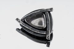 Golden Rutile Quartz Triangle Pendant: Oxidized Sterling Silver, Solar Plexus Chakra