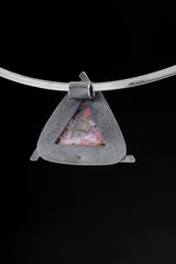 Oxidized Sterling Silver Rhodochrosite Pendant: Heart Chakra Healing