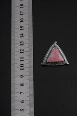 Oxidized Sterling Silver Rhodochrosite Pendant: Heart Chakra Healing
