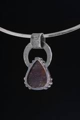 Amethyst Black Rutile Quartz Pendant 925 Silver Oxidized Claw Necklace Crown Third Eye Chakra Gift