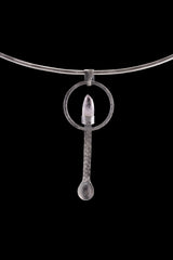 Vera Cruz Amethyst Spoon Pendant: Hammered Oxidized 925 Silver