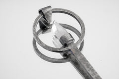 Vera Cruz Amethyst Spoon Pendant: Hammered Oxidized 925 Silver