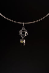 Oxidized Sterling Silver Pendant: Himalayan Tourmaline & Ethiopian Opal