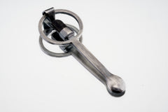 Black Tourmaline Spoon Necklace: Oxidized Sterling Silver Crystal Pendant